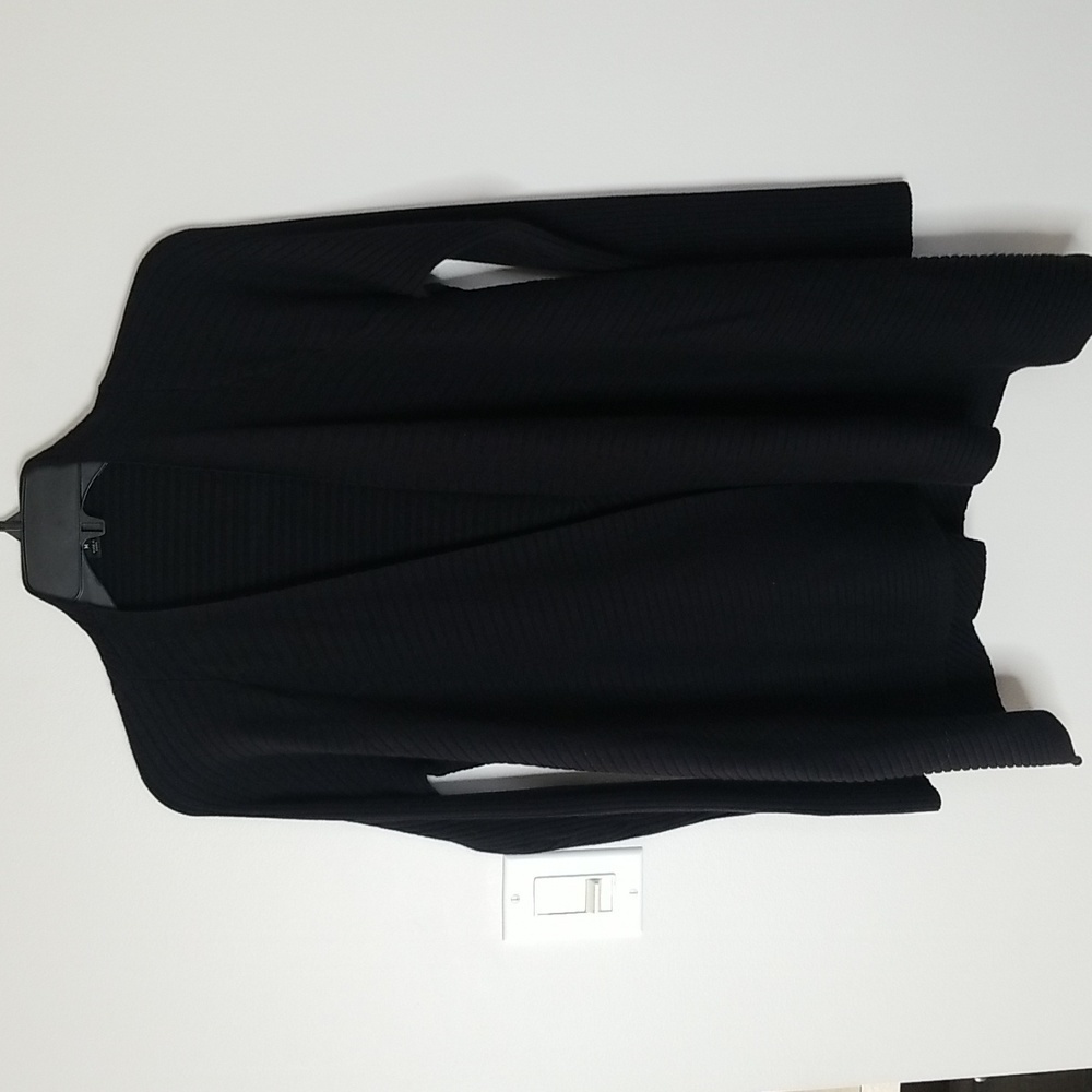 Worthington womens open front sweater black
